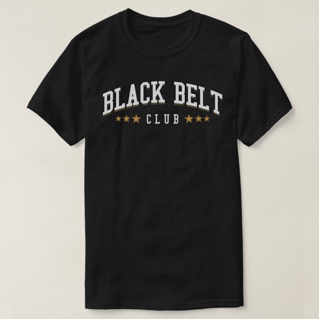 Black Belt Club Aikido Judo Jiu Jitsu Karate Iaido T-Shirt (Design Front)