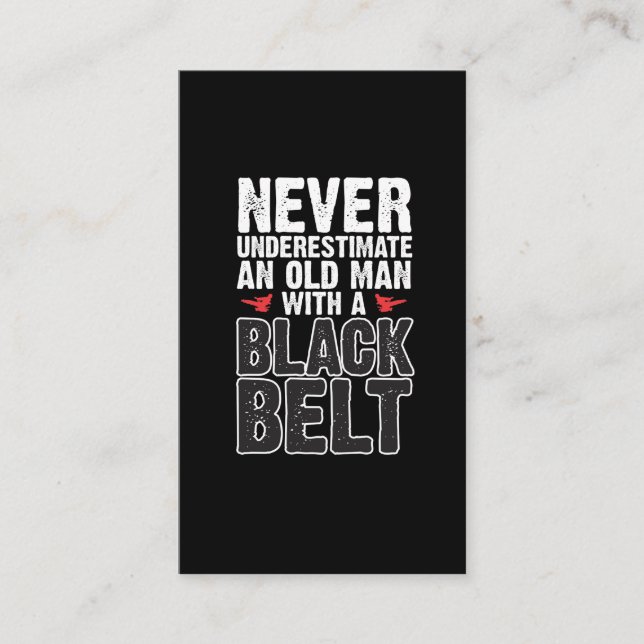 Black Belt Gift Idea - Funny Karate Old Man Business Card (Front)