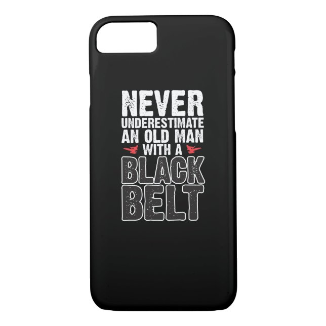 Black Belt Gift Idea - Funny Karate Old Man Case-Mate iPhone Case (Back)