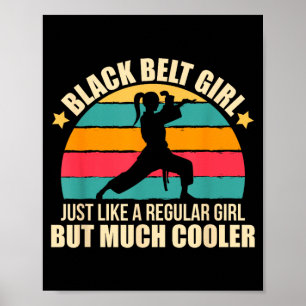 Black Belt Girl Jiu Jitsu Taekwondo Martial Arts Poster