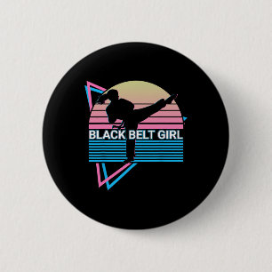 Black Belt Girl - Judo Karate Jiu Jitsu Taekwondo 6 Cm Round Badge