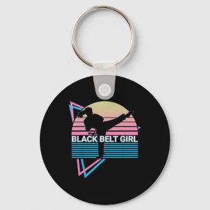 Black Belt Girl - Judo Karate Jiu Jitsu Taekwondo Key Ring