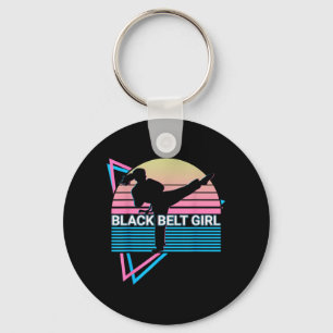 Black Belt Girl - Judo Karate Jiu Jitsu Taekwondo Key Ring