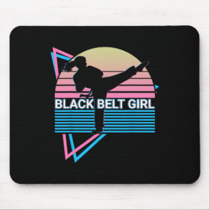 Black Belt Girl - Judo Karate Jiu Jitsu Taekwondo Mouse Pad