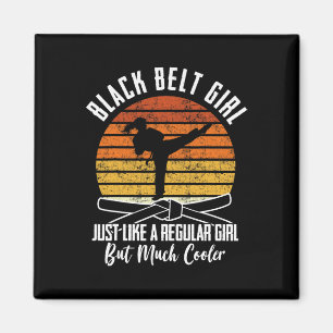 Black Belt Girl Karate Black Belt Promotion Black Magnet