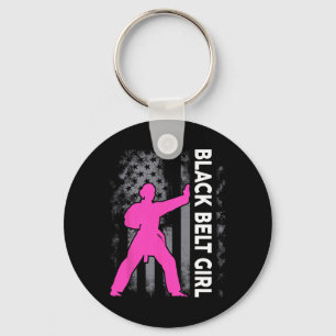 Black Belt Girl Karate Jiu Jitsu Taekwondo Martial Key Ring