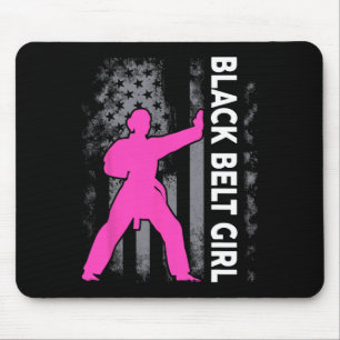 Black Belt Girl Karate Jiu Jitsu Taekwondo Martial Mouse Pad