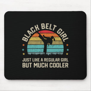 Black Belt Girl Karate Jiu Jitsu Taekwondo Martial Mouse Pad