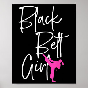 Black Belt Girl Karate Jiu Jitsu Taekwondo Martial Poster