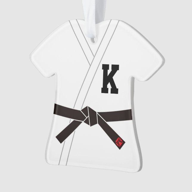 Black Belt (Initial Customisable) Ornament (Front)