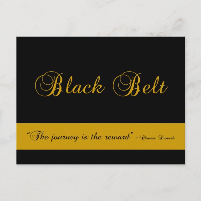 Black Belt Journey Promotion Test Invitation Postcard (Front)
