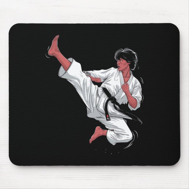 Black Belt Karate Fighter  Mouse Pad (Front)