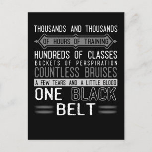 Black Belt Karate Taekwondo Jiu Jitsu Motivation Postcard