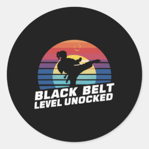Black Belt Level Unlocked 5 Classic Round Sticker