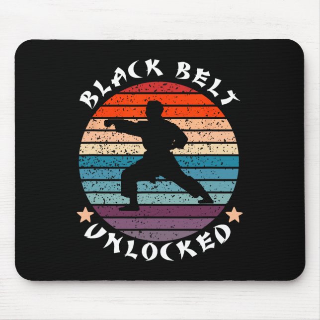 Black Belt Level Unlocked Achievement Karate Keep  Mouse Pad (Front)