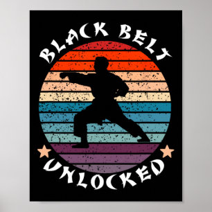 Black Belt Level Unlocked Achievement Karate Keep Poster