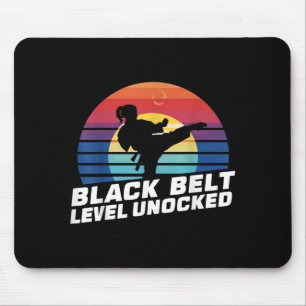 Black Belt Level Unlocked Mouse Pad