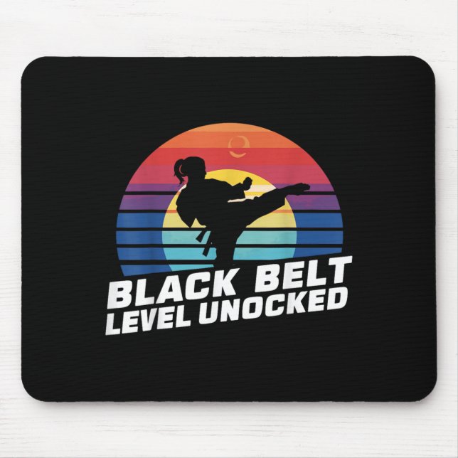 Black Belt Level Unlocked Mouse Pad (Front)