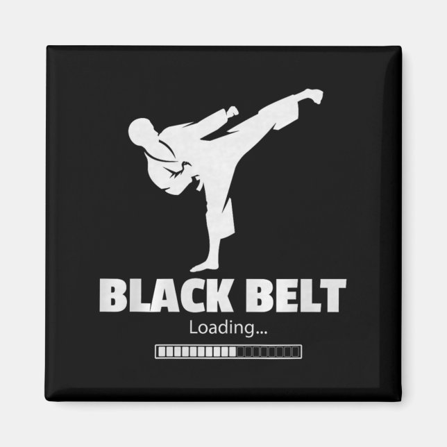 Black Belt Loading Kick Martial Arts Karate Magnet (Front)