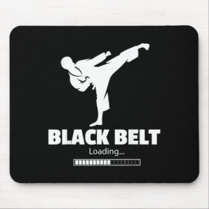 Black Belt Loading Taekwondo Martial Arts Training Mouse Pad