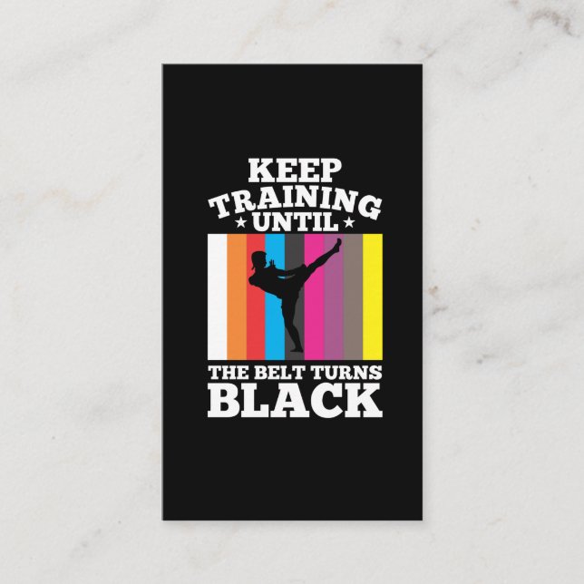 Black Belt Martial Art Coach Karate Kick Business Card (Front)