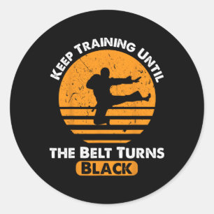 Black Belt Martial Art Training Karate Tae Kwon Do Classic Round Sticker