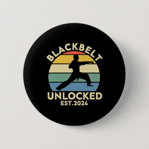 Black Belt Men Achievement Martial Arts Karate Boy 6 Cm Round Badge