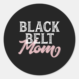 Black Belt Mum Classic Round Sticker