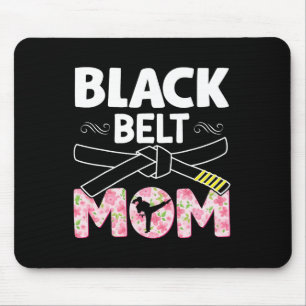 Black Belt Mum Floral Tkd Taekwondo Karate Martial Mouse Pad