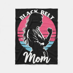 Black Belt Mum Martial Arts Karate Jiu-jitsu Taekw Fleece Blanket