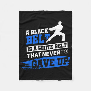 Black Belt Saying Karate Taekwondo Martial Arts Fleece Blanket