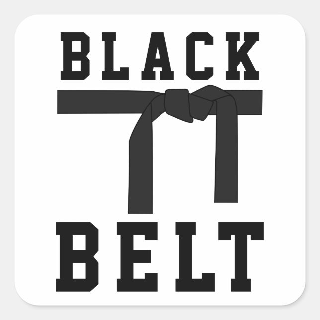 Black Belt Square Sticker (Front)