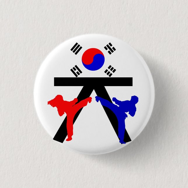 Black Belt TKD Button (Front)