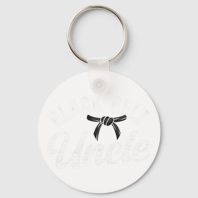 Black Belt Uncle Karate Uncle Proud Karate Uncle  Key Ring (Front)