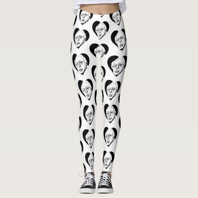 black bernie sanders heart leggings (Front)