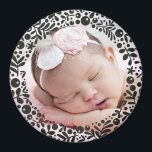 Black Berry Framed Baby Photo Magnet<br><div class="desc">A circle of pretty,  graphic floral berries and leaves delicately frame your favourite baby photo to create a perfect keepsake or give as a gift to parents and grandparents.</div>