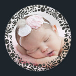 Black Berry Framed Baby Photo Magnet<br><div class="desc">A circle of pretty,  graphic floral berries and leaves delicately frame your favourite baby photo to create a perfect keepsake or give as a gift to parents and grandparents.</div>