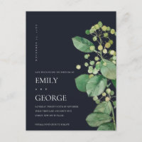 BLACK BERRY LEAFY FOLIAGE GREENERY SAVE THE DATE