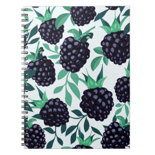 Black Berry Tropical: Fruit Seamless Pattern Notebook