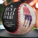 Black Best Dad Ever Father`s Day 2 Photo Collage Softball<br><div class="desc">Black Best Dad Ever Father`s Day 2 Photo Collage Softball. The best dad ever 2 photo template softball. Personalize it with your 2 favorite photos and your names in the love message. The background is black and the text is in trendy white and grey typography. You can change any text...</div>