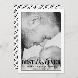 Black Best Dad Ever typography Father's Day card