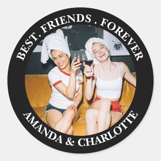  Black Best Friends Forever Sticker (Front)
