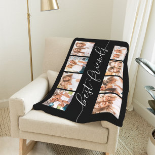Black   Best Friends Photo Collage Fleece Blanket