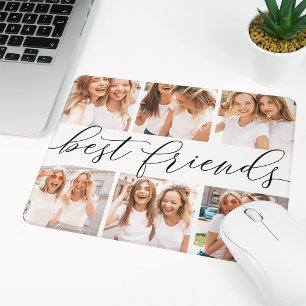Black Best Friends Photo Collage Mouse Pad