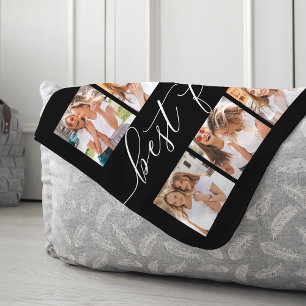 Black   Best Friends Photo Collage Sherpa Blanket