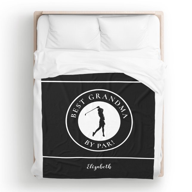 Black Best Grandma Golfer Monogrammed Sports Pro Fleece Blanket (Black Best Grandma Golfer Monogrammed Sports Pro Fleece Blanket)