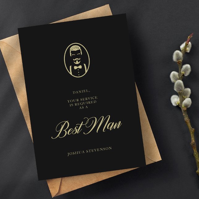 Black Best Man Silhouette Simple Wedding Proposal (Creator Uploaded)