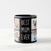 Black Best Mum Ever Custom Photo Mug