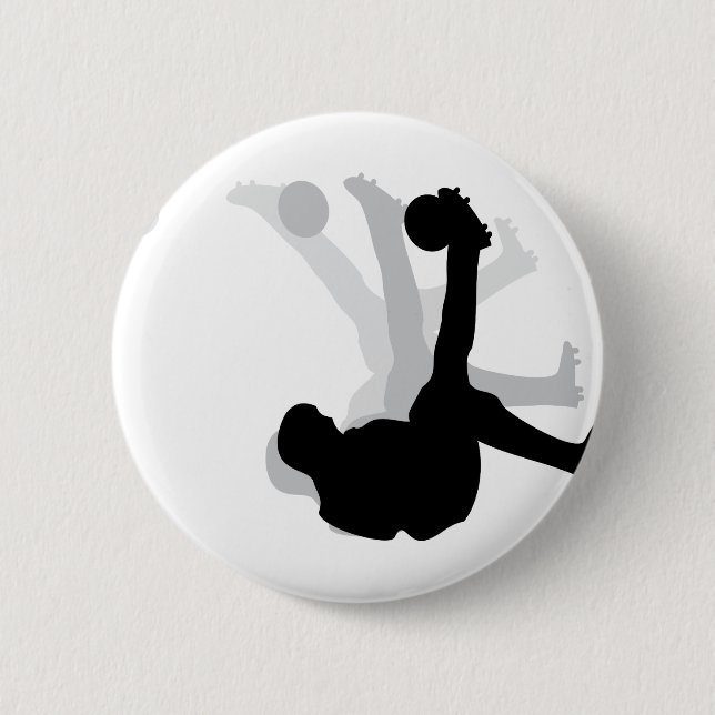 black bicycle kick icon 6 cm round badge (Front)