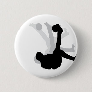 black bicycle kick icon 6 cm round badge